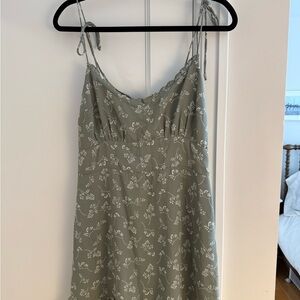 Abercrombie & Fitch Olive Smocked Dress